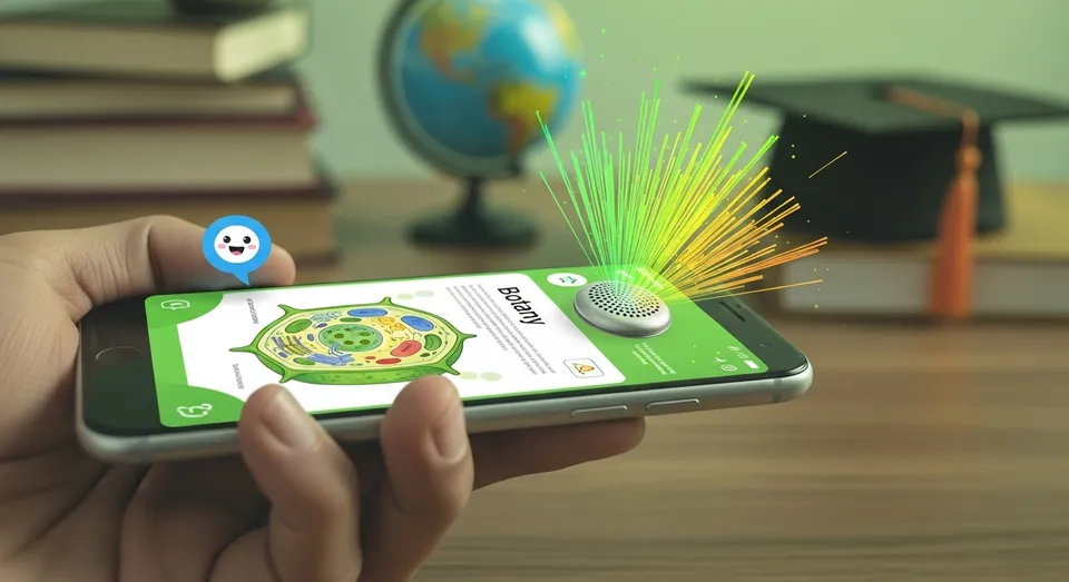 megafone projeta palavras de varios idiomas em cena colorida