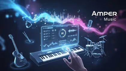 Interface Amper Music com IA para composição musical