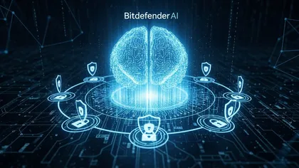 Plataforma Bitdefender AI protegendo dados e dispositivos