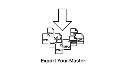 Exportação de master de áudio em WAV e MP3