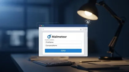 Janela do Mailmeteor para envio de e-mails personalizados.
