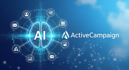 Gráfico de cérebro digital integrado ao ActiveCampaign AI.