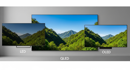 Comparativo de brilho entre TVs LED, QLED e OLED.