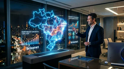 Executivo analisa mapa digital do Brasil com dados de crescimento