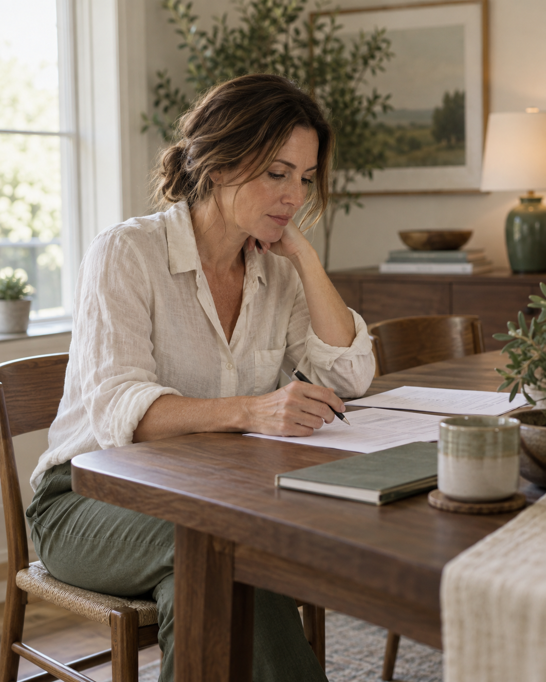 woman reading separation agreement