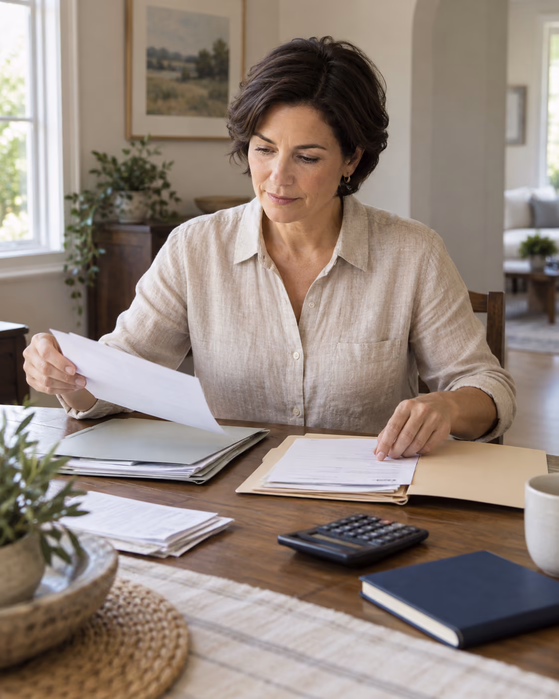woman reading divorce papers