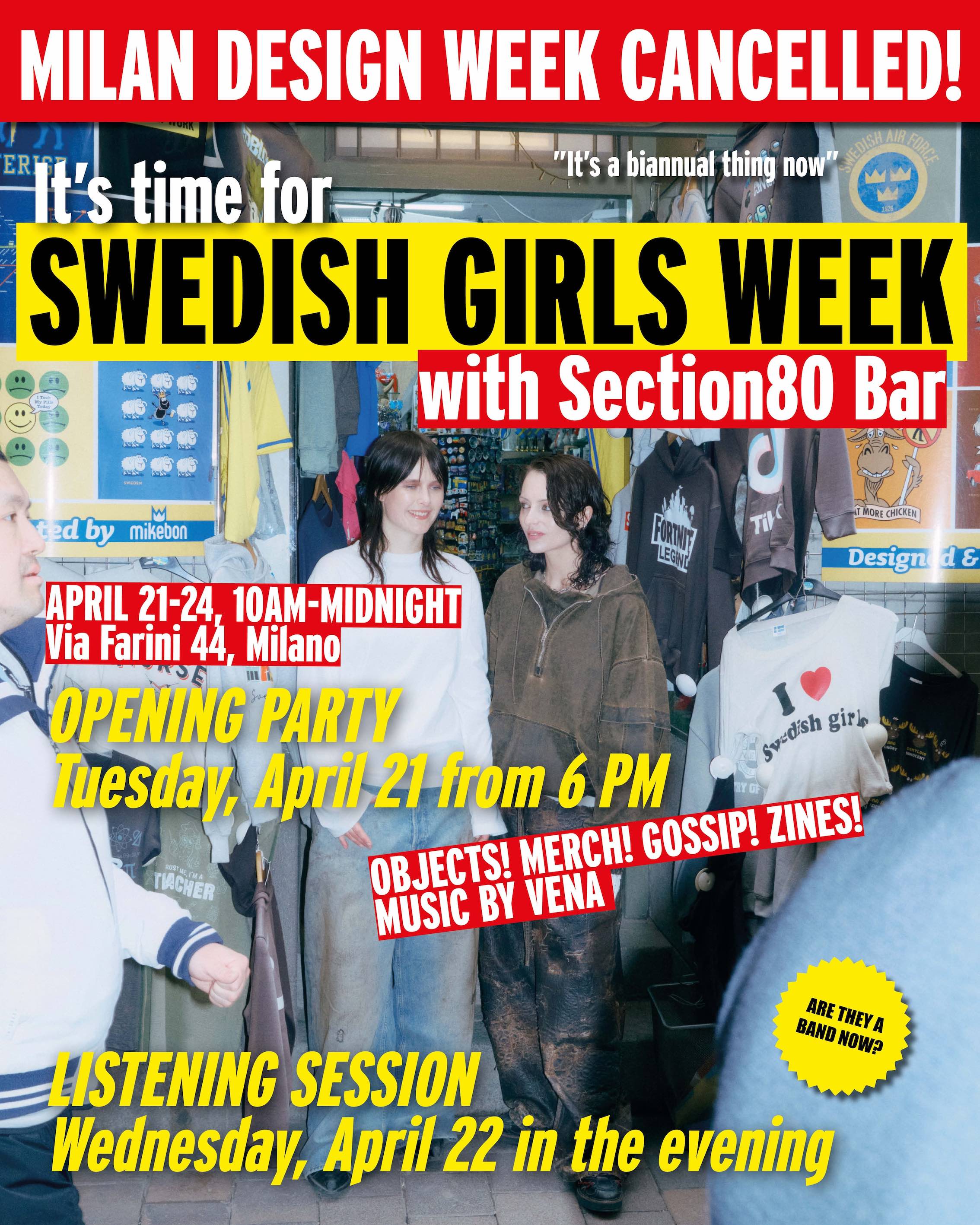 Swedish Girls, Design Week, Section 80, Gossip magazine, Gossip