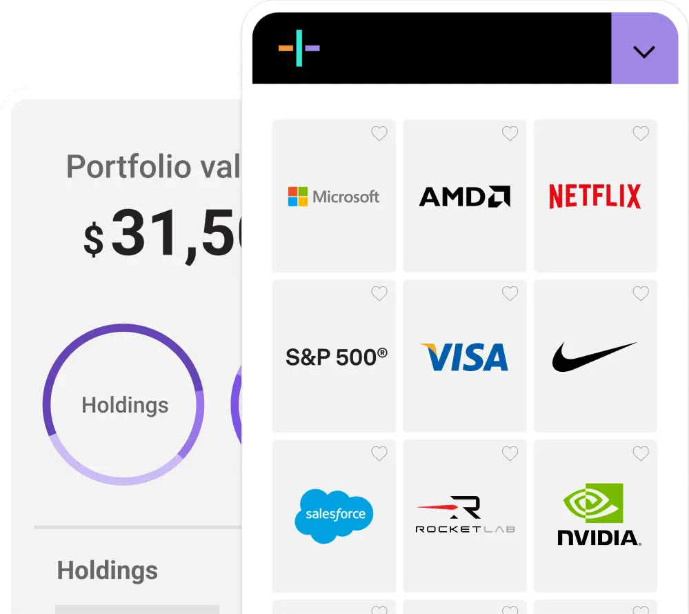Visual representation of some shares available to invest in through Hatch