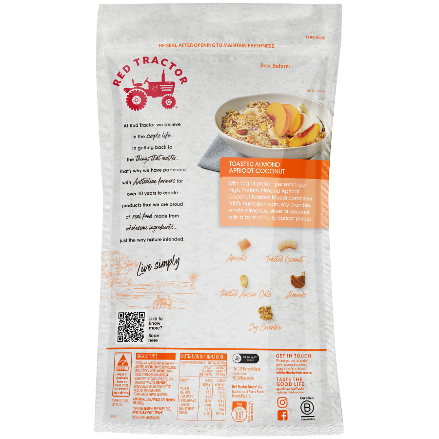 High Protein Muesli Toasted Almond, Apricot & Coconut 750g