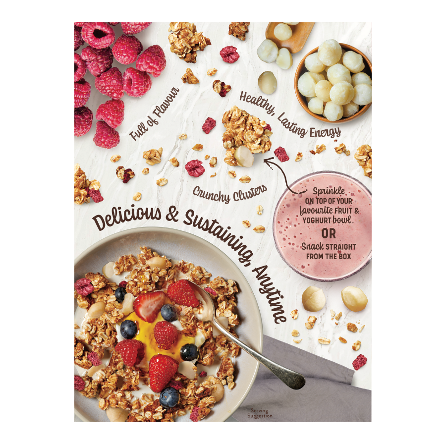 Protein Clusters Low Sugar Raspberry & Macadamia 450g
