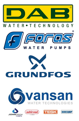 DAB logo, Foras Logo, Grundfos Logo, Vansan Logo, 