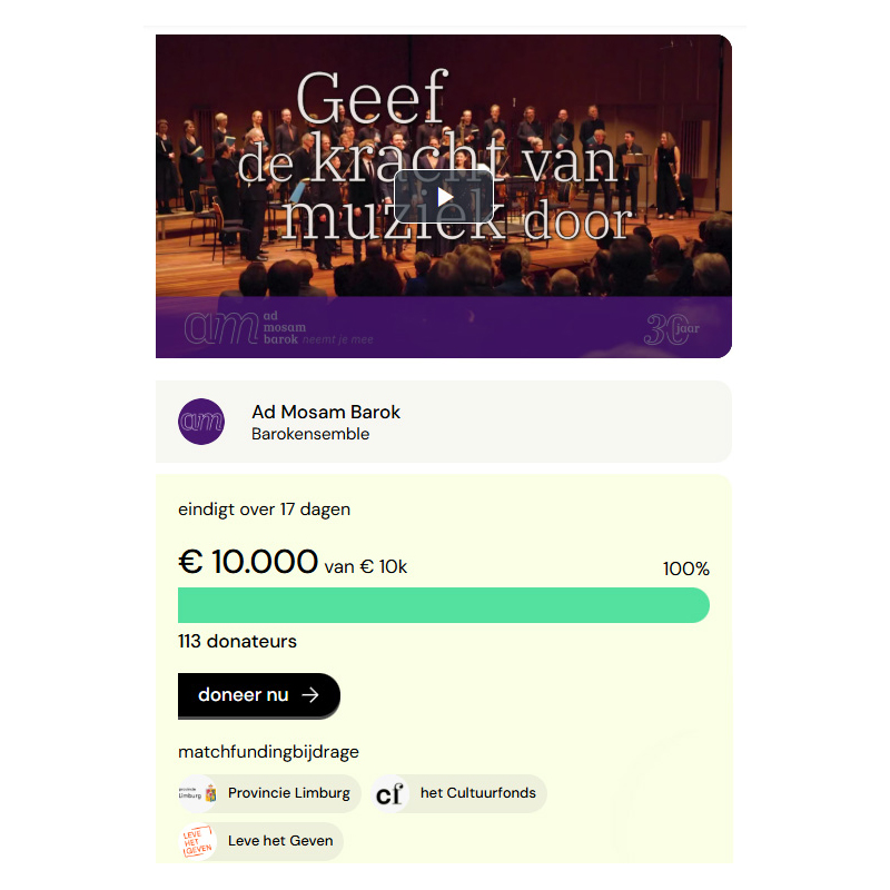 Onze crowdfundingsactie loopt door!