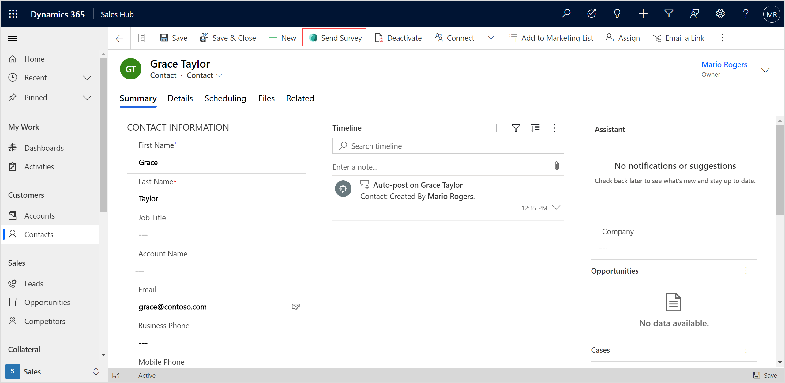  Customer Voice dans Dynamics 365