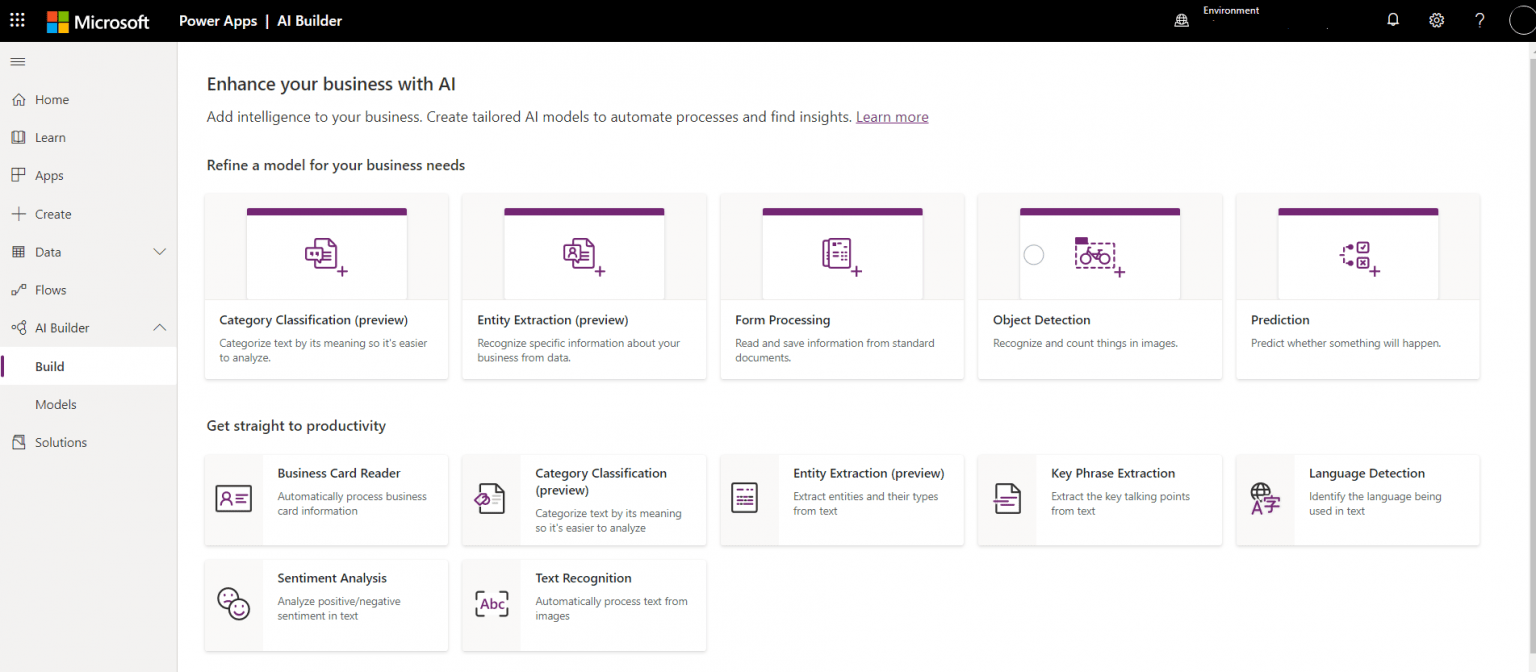 IA dans Power Apps