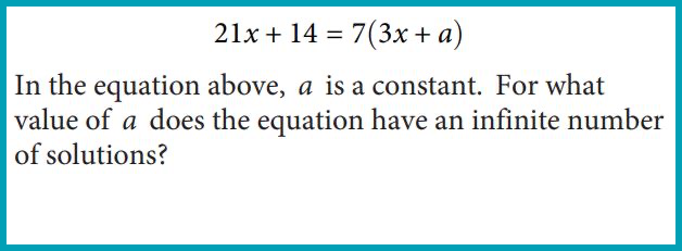 PSAT Math section sample equation and question