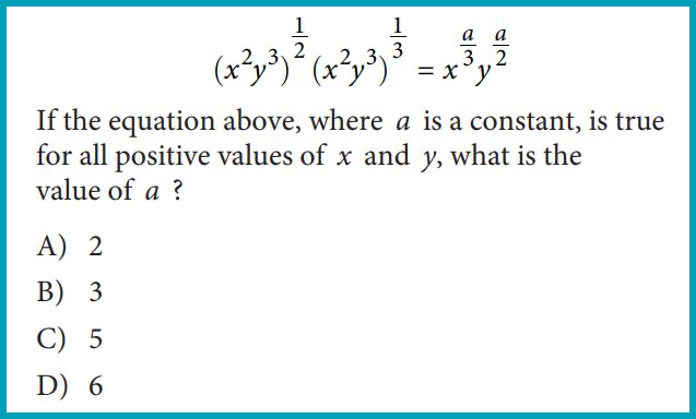 PSAT Math section sample question