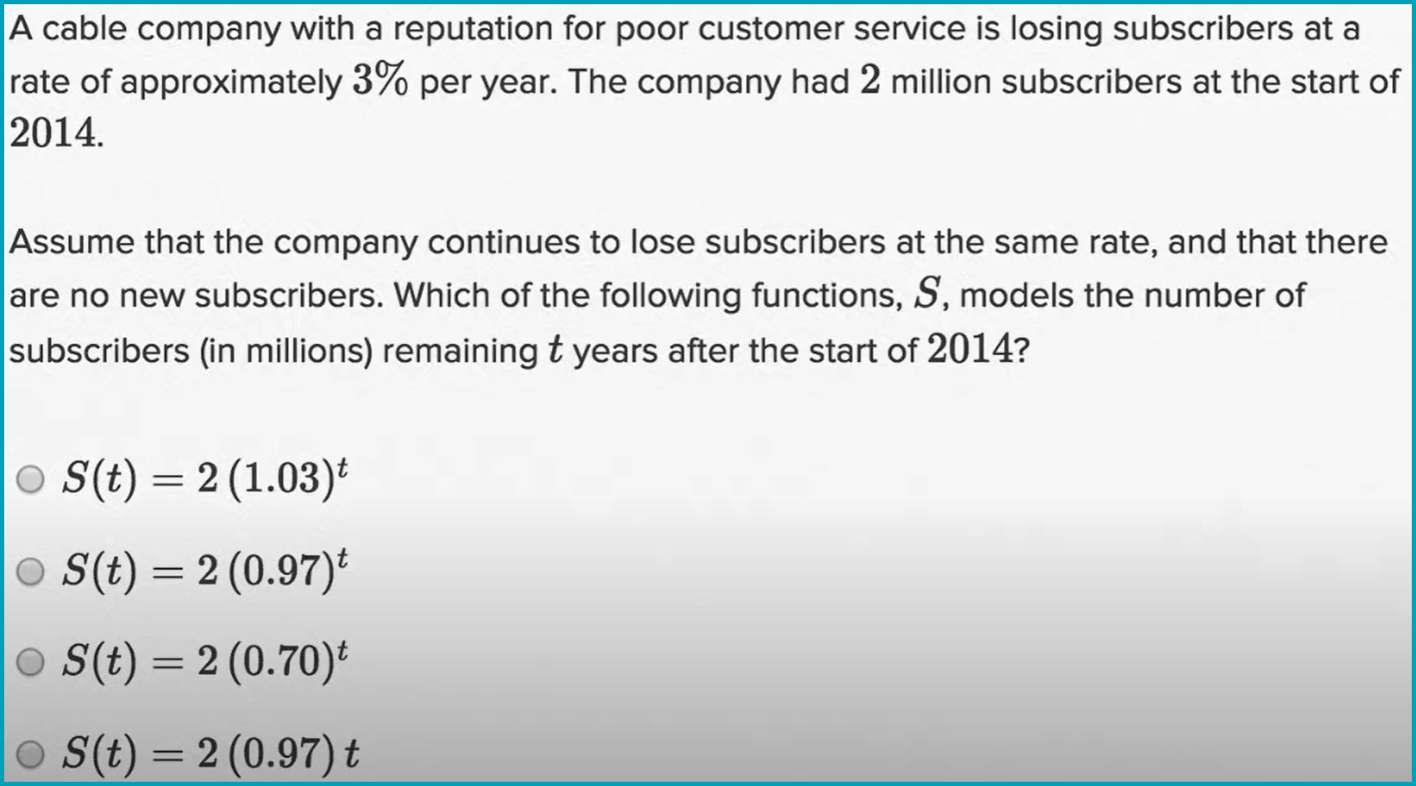 PSAT Math section sample question