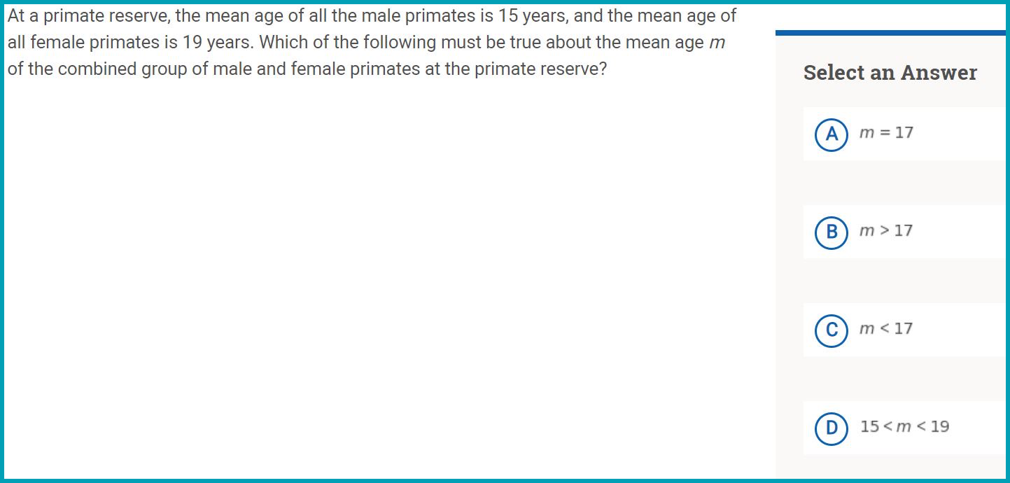 PSAT Math section sample question