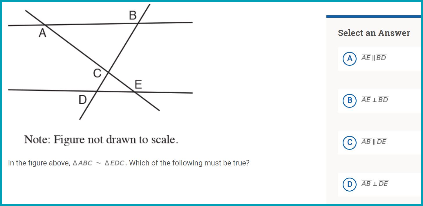 PSAT Math section sample question