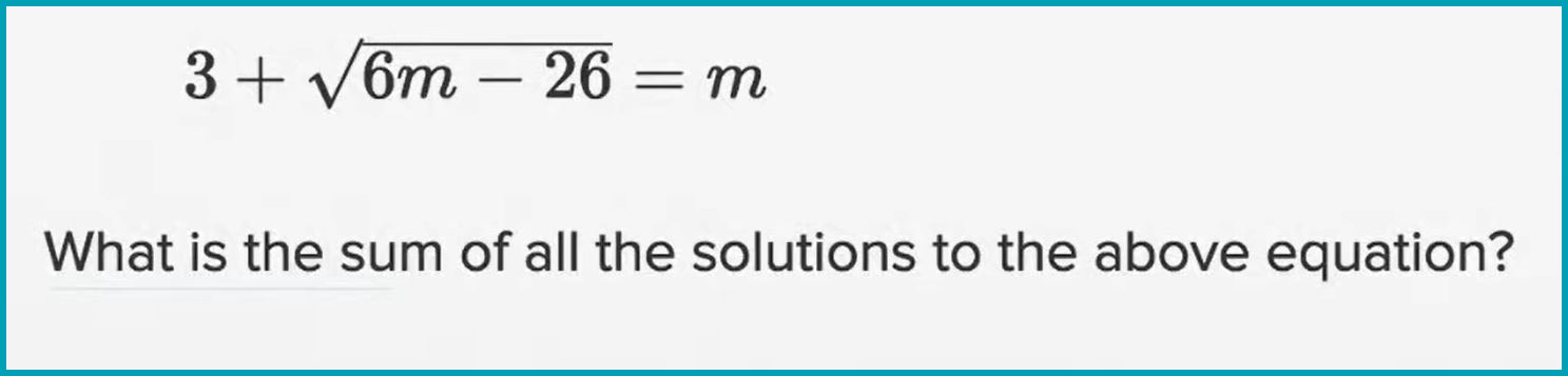 PSAT Math section sample question