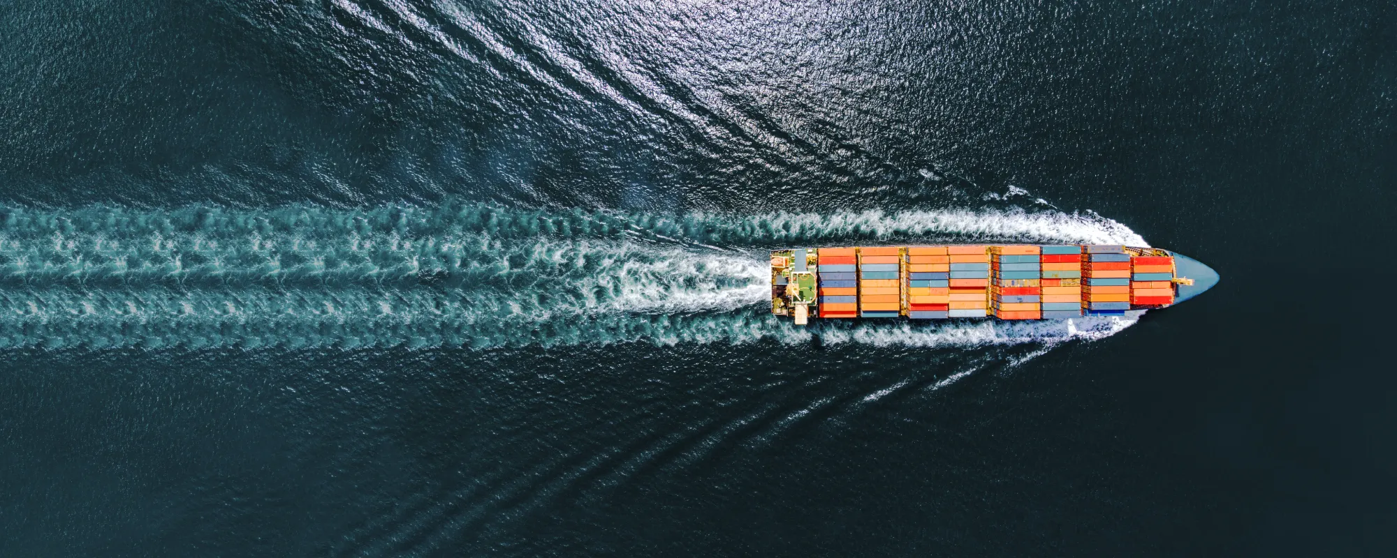 A container ship in water.