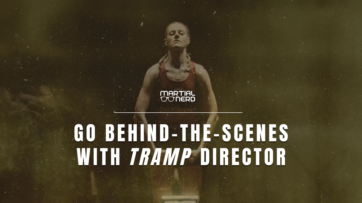 Actress Izabella Malewska, poses for the weigh-in scene from the Women's MMA Movie, TRAMP.