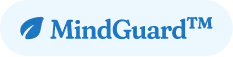 MindGuard trademark logo with a blue leaf icon.