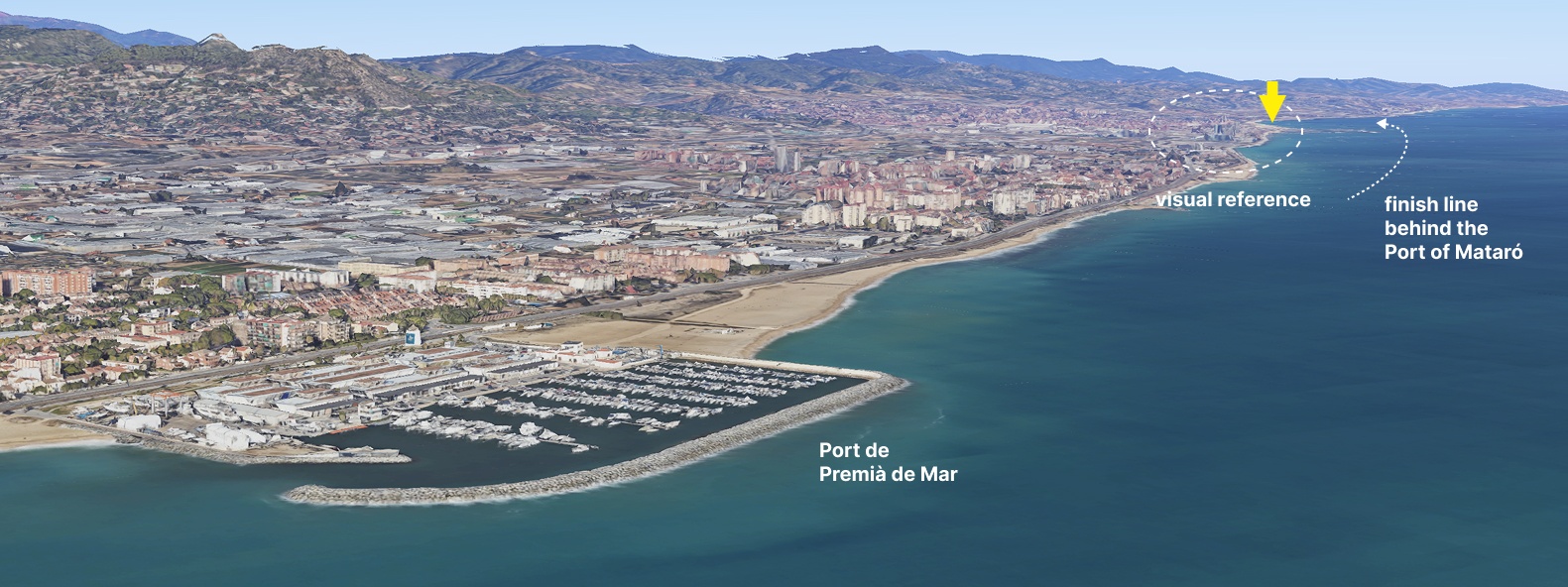 Start line of the Barcelona Paddle Race, Platja Somorrostro, Barcelona
