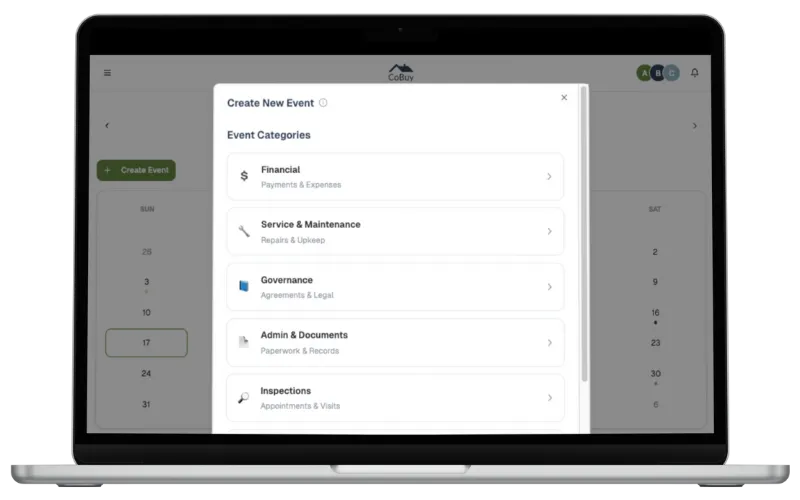 Create event categories in the Property Events Calendar