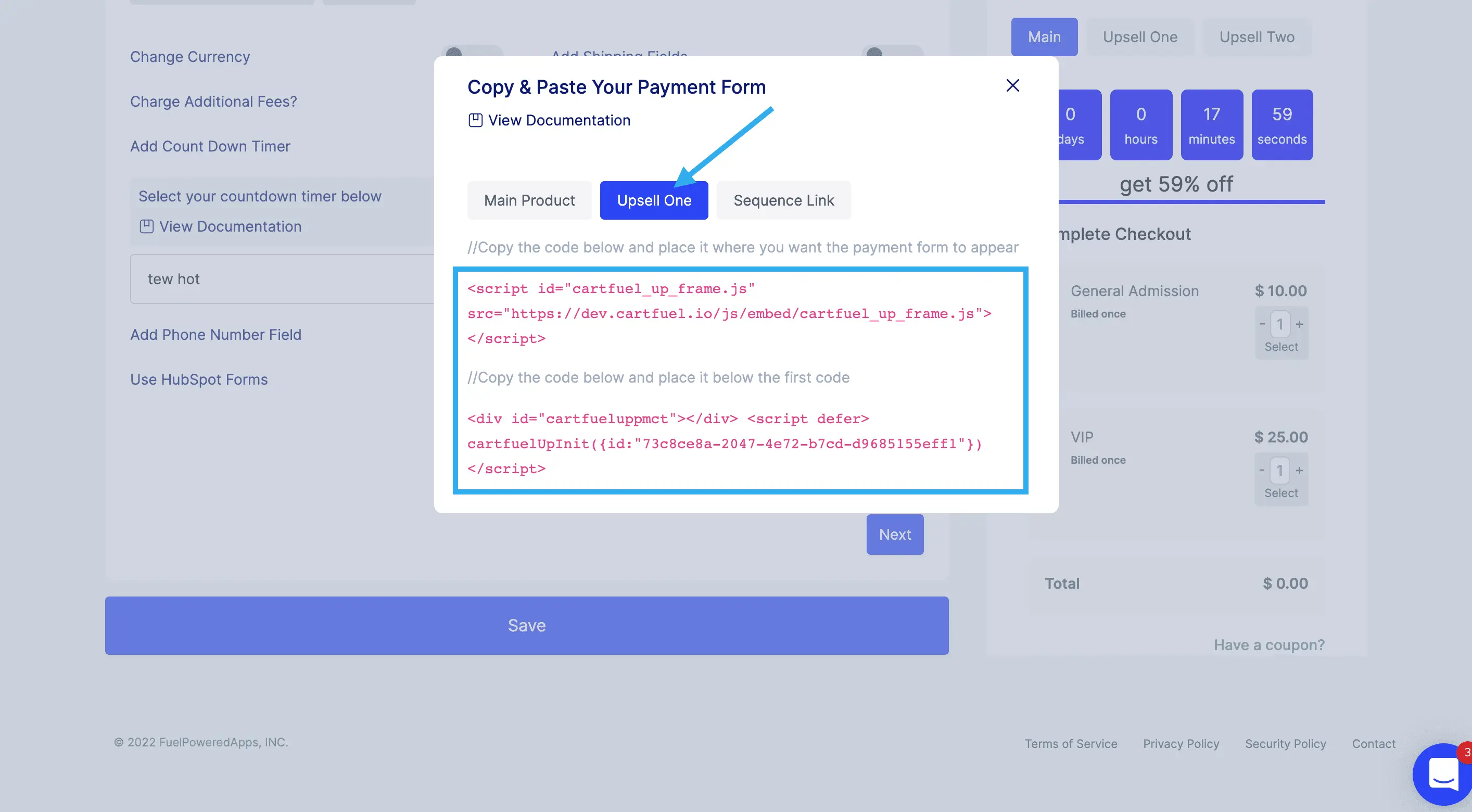 cartfuel-upsell-code-snippet