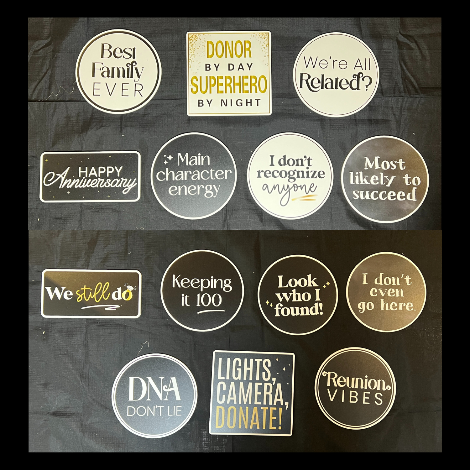 Black-and-white 2x6 photo booth strip with three vertically stacked images, green botanical accent above and below names Luke & Paulyn in cursive, and date 4.20.2024