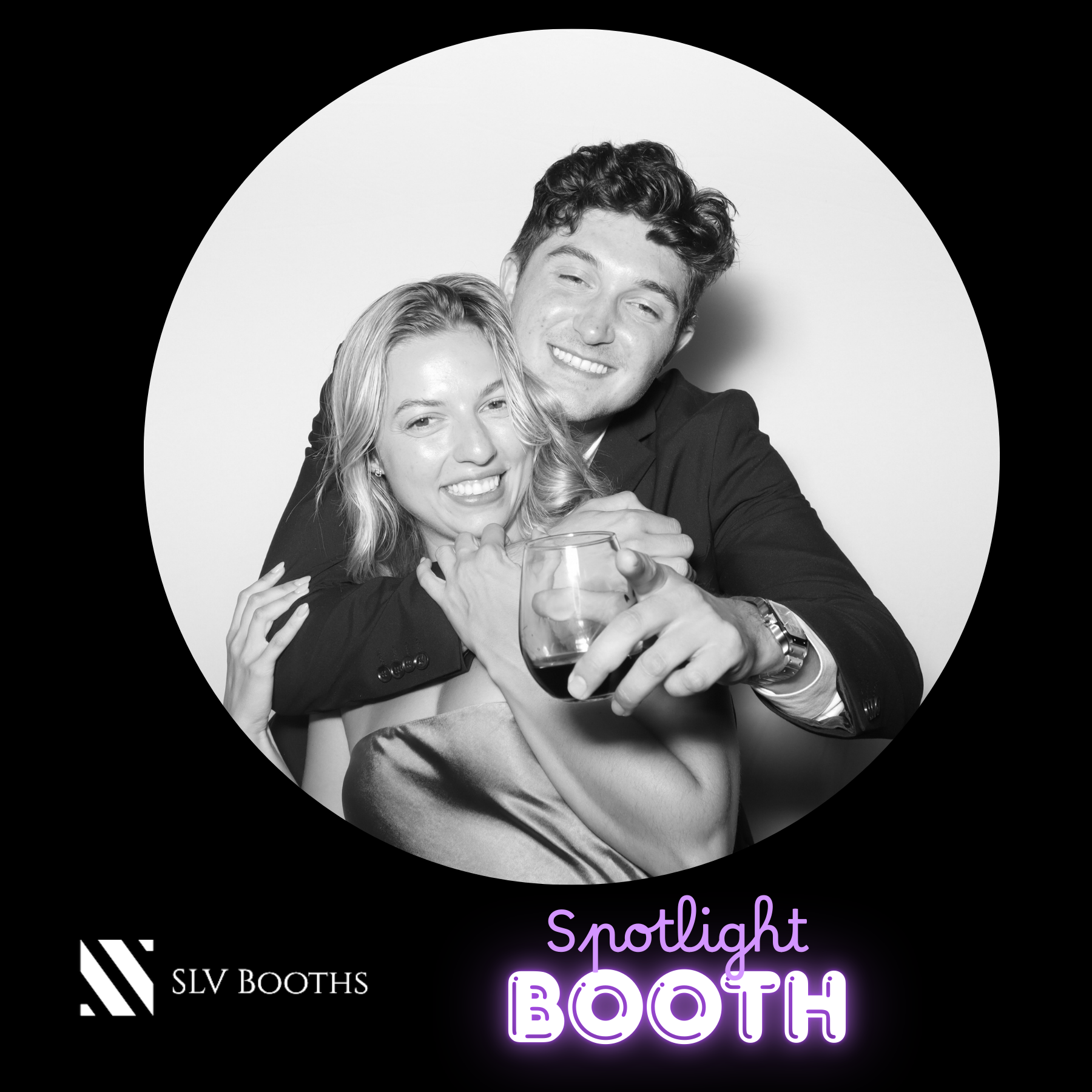 "Photo booth gallery layout showing multiple event snapshots and photo strip previews from a formal celebration"