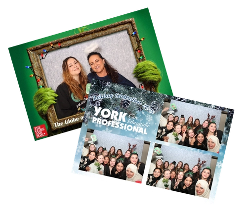 Group of professionals smiling and holding Nova-branded gift bags in front of a Nova step-and-repeat backdrop