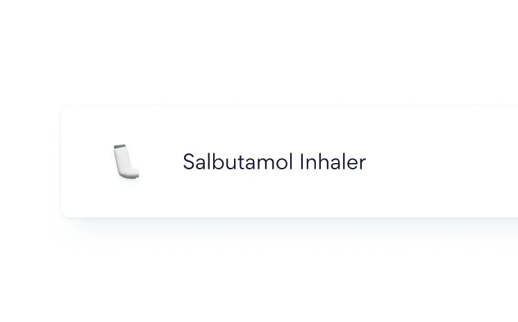 A graphic showing the example medicine 'Salbutamol Inhaler'.