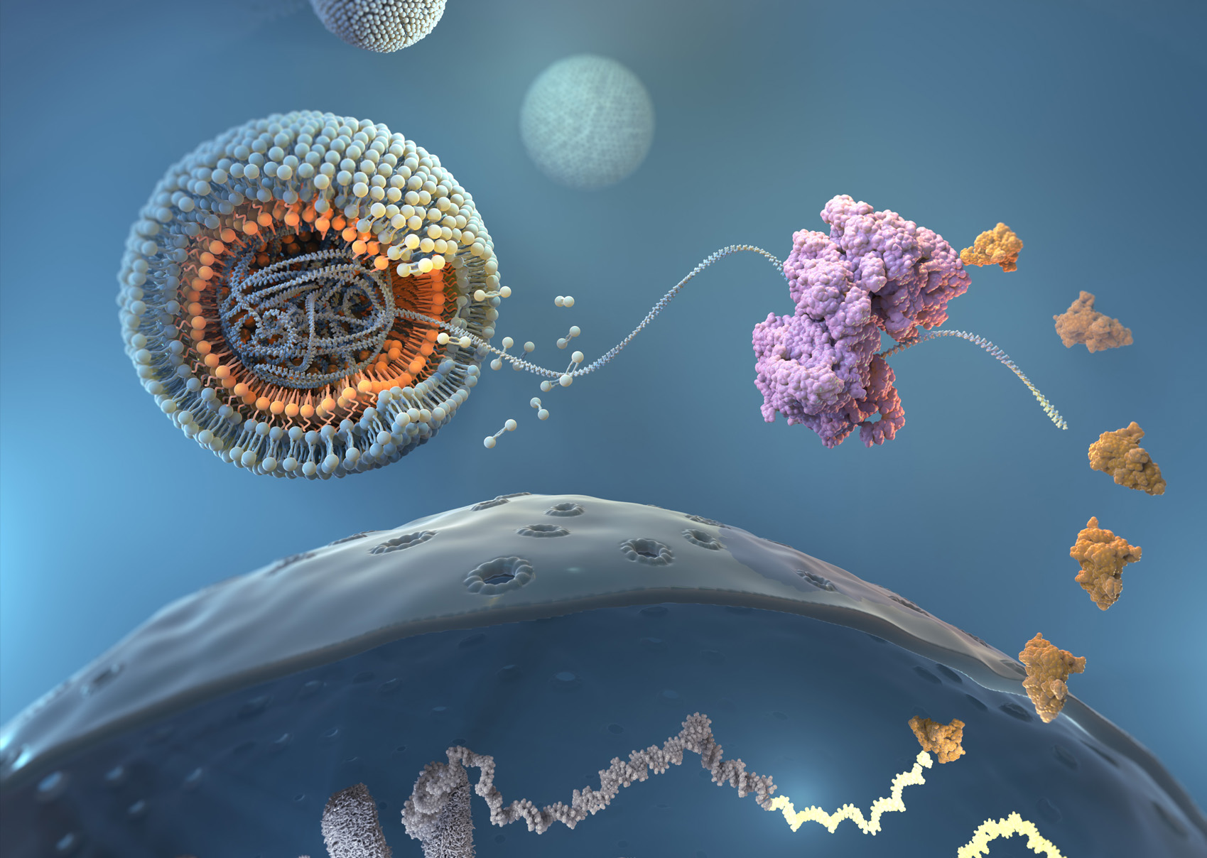 Showing a nano particle.