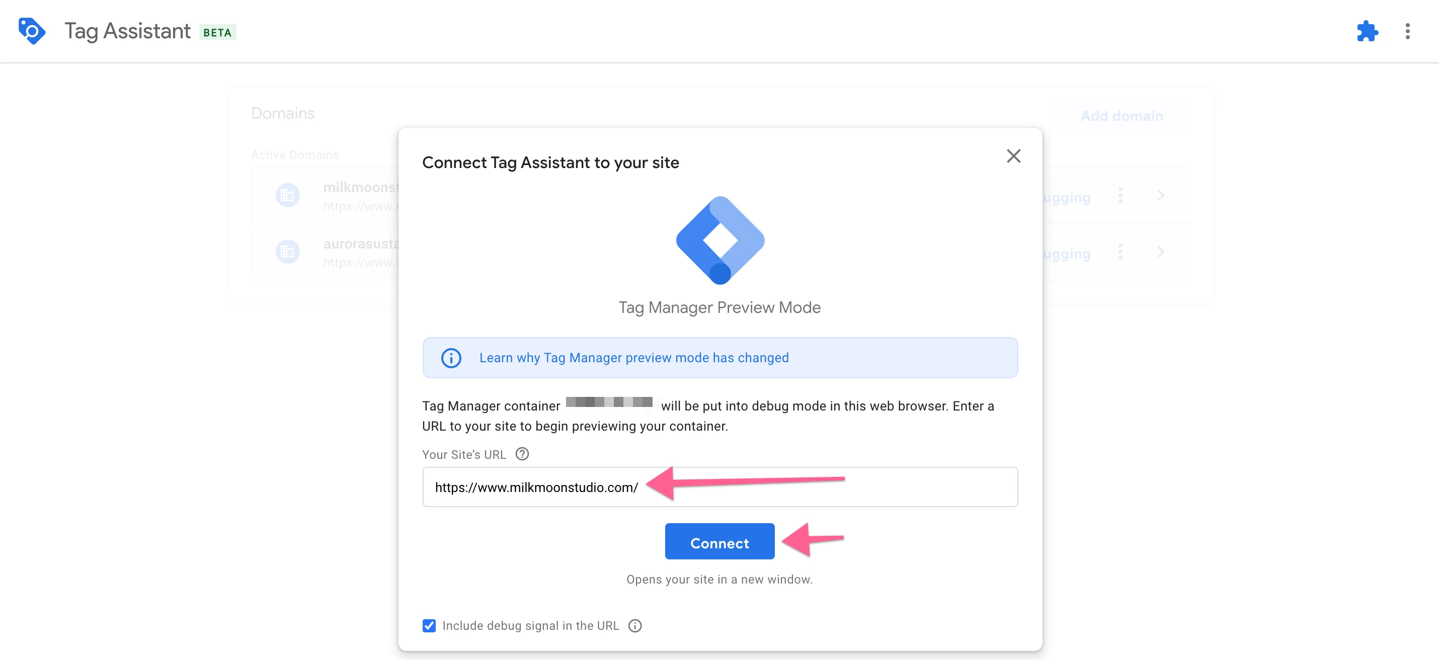 Test the trigger with Tag Assistant