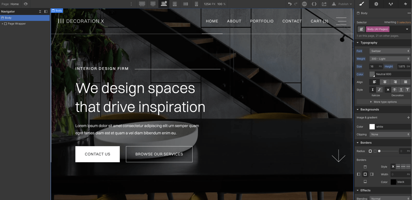 Typography - Decoration X Webflow Template