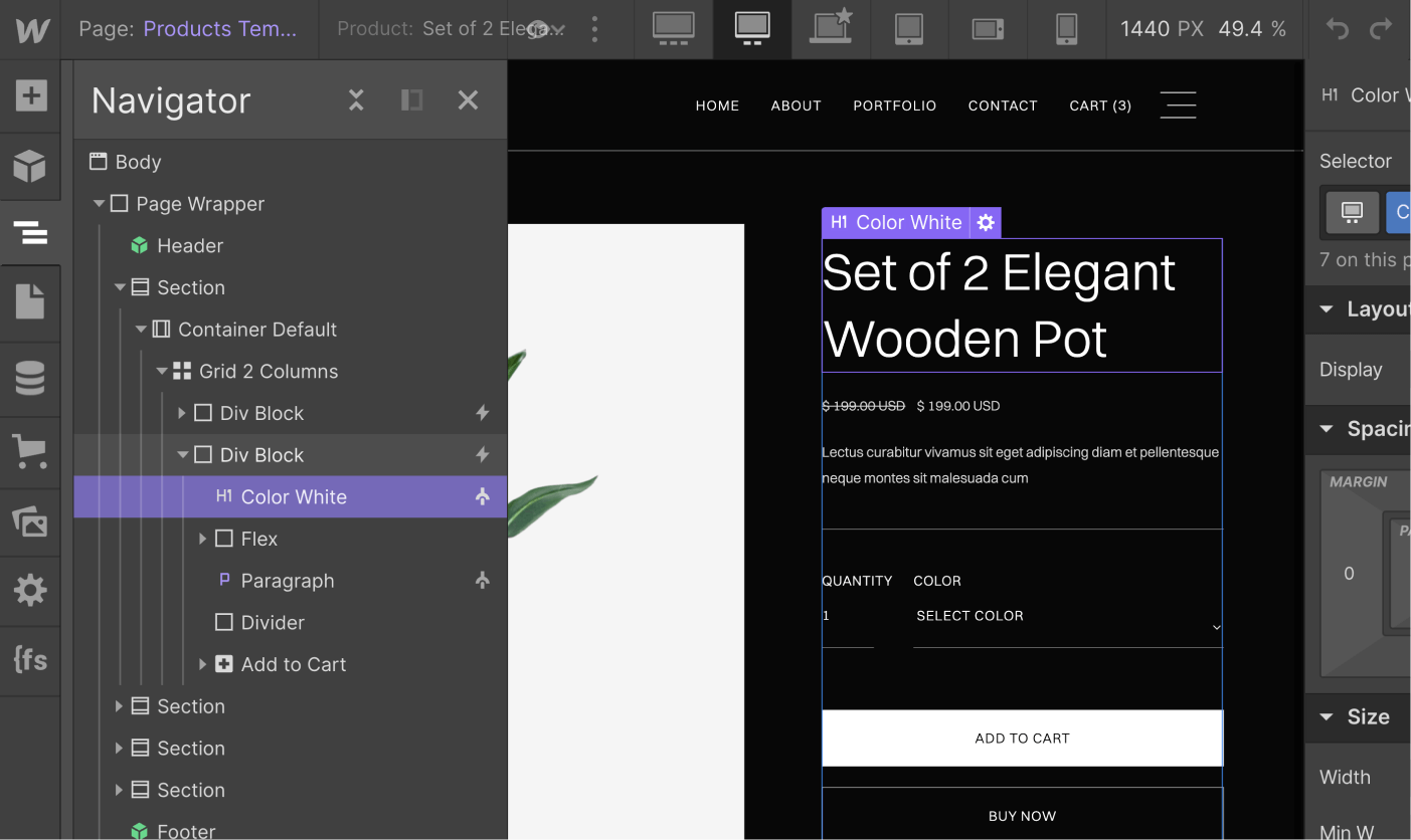 eCommerce Page - Decoration X Webflow Template