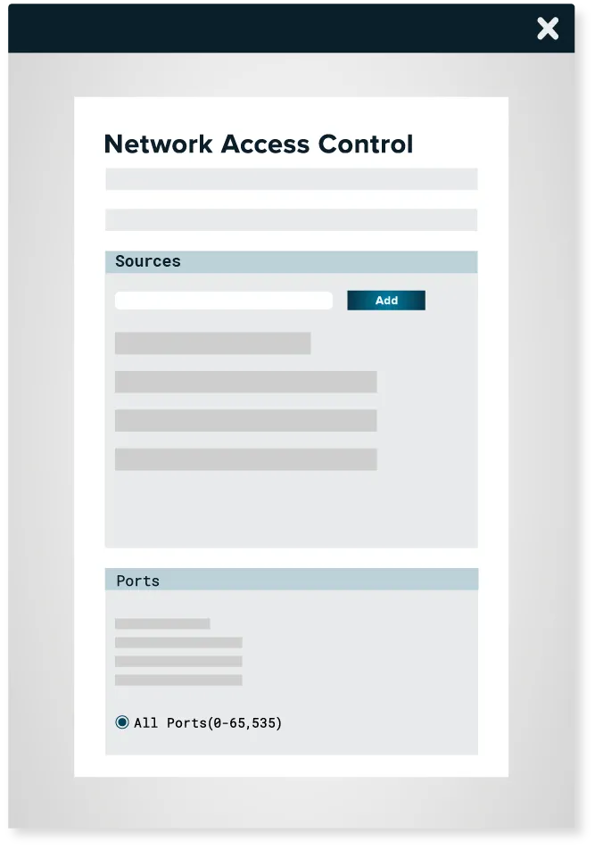 Illustration of ThreatLocker Network Control configuration window