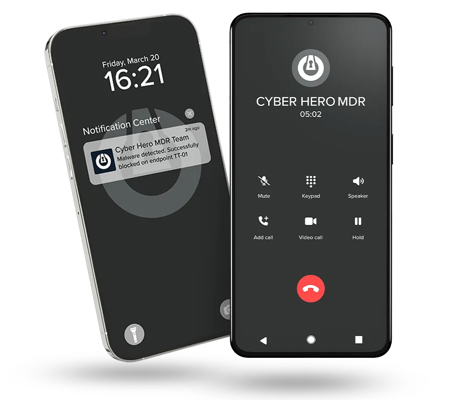 Get prompt notifications with an average response time of 60 seconds from the ThreatLocker® Cyber Hero® Managed Detection and Response MDR team. 