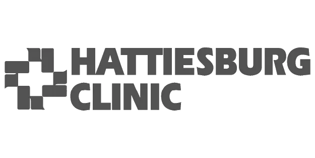 Hattiesburg Clinic logo - black and white