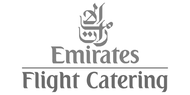 Emirates Flight Catering logo - black and white