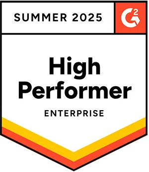 G2 Summer 2025 award: Enterprise High Performer