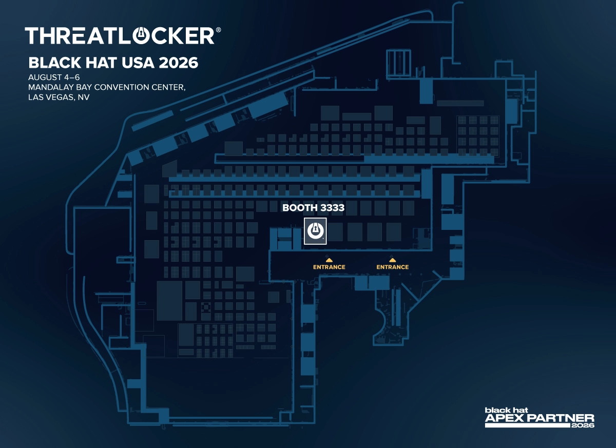 Map of Black Hat 2026 convention floor with ThreatLocker booth highlighted