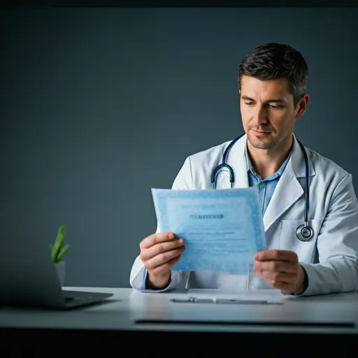 Doctor Reviewing Certificate