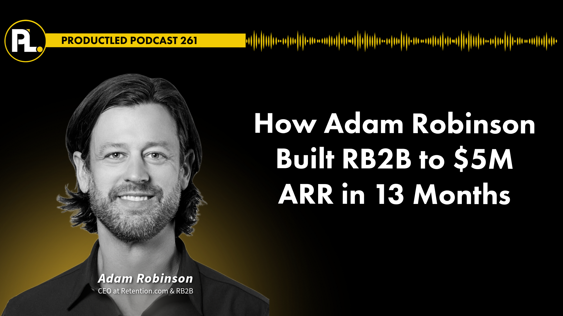 ProductLed 100 podcast episode with Adam Robinson, CEO of RB2B