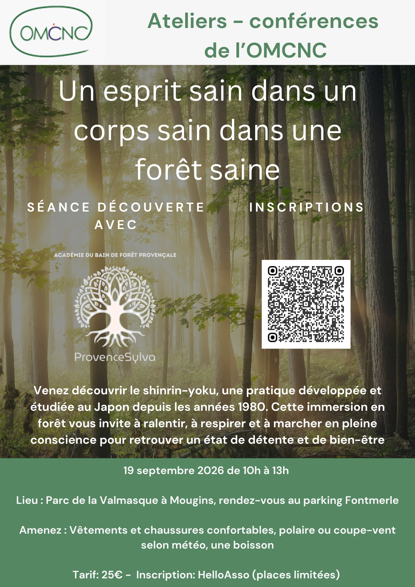 Atelier-conférence : bain de forêt