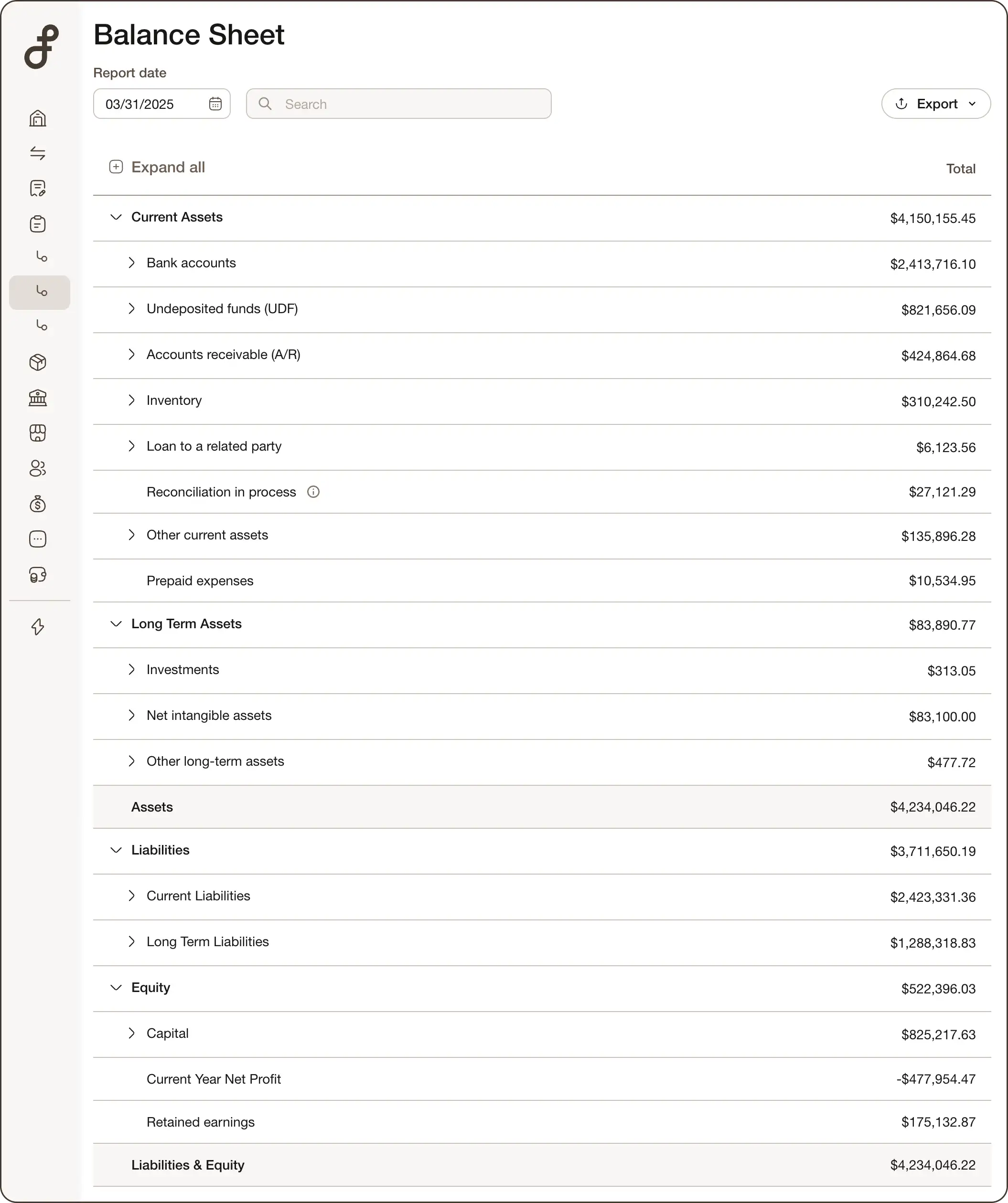 Balance Sheet for Amazon Bookkeeping