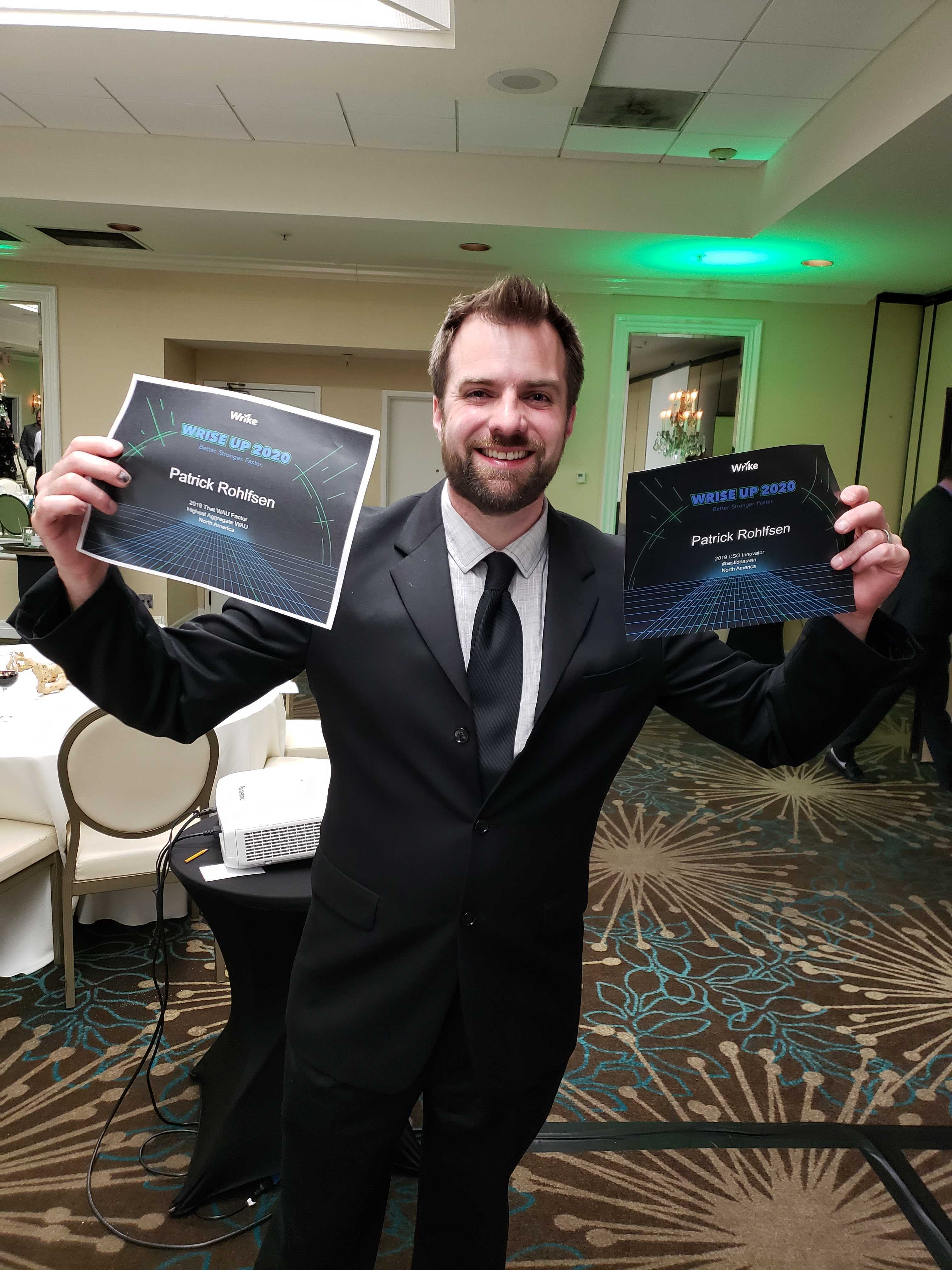 Patrick with Awards