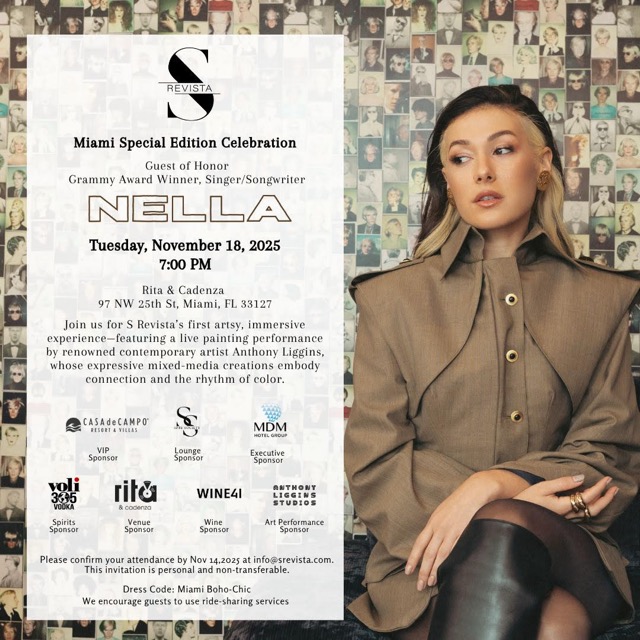 S Revista Honors Latin Grammy Winner Nella with Miami Special Edition Event